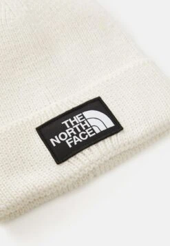 The North Face LOGO BOX POM BEANIE UNISEX - Beanie - White Dune -The North Face 396503e4d2cf45ffa398f7b5aebcef26