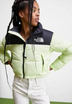 The North Face Nuptse Short Jacket - Down Jacket - Lime Cream