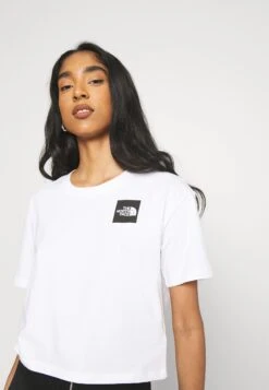 The North Face Cropped Fine Tee - Print T-Shirt - White 12 The North Face Cropped Fine Tee - Print T-Shirt - White -The North Face 503d21abac6840f88df52ef83a13fb08