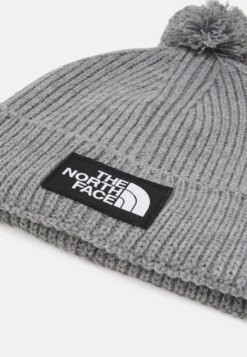 The North Face Logo Box Pom Beanie Unisex - Beanie - Medium Grey Heather -The North Face 972e8ee4a2054aaa943f2dc5f2f7910d