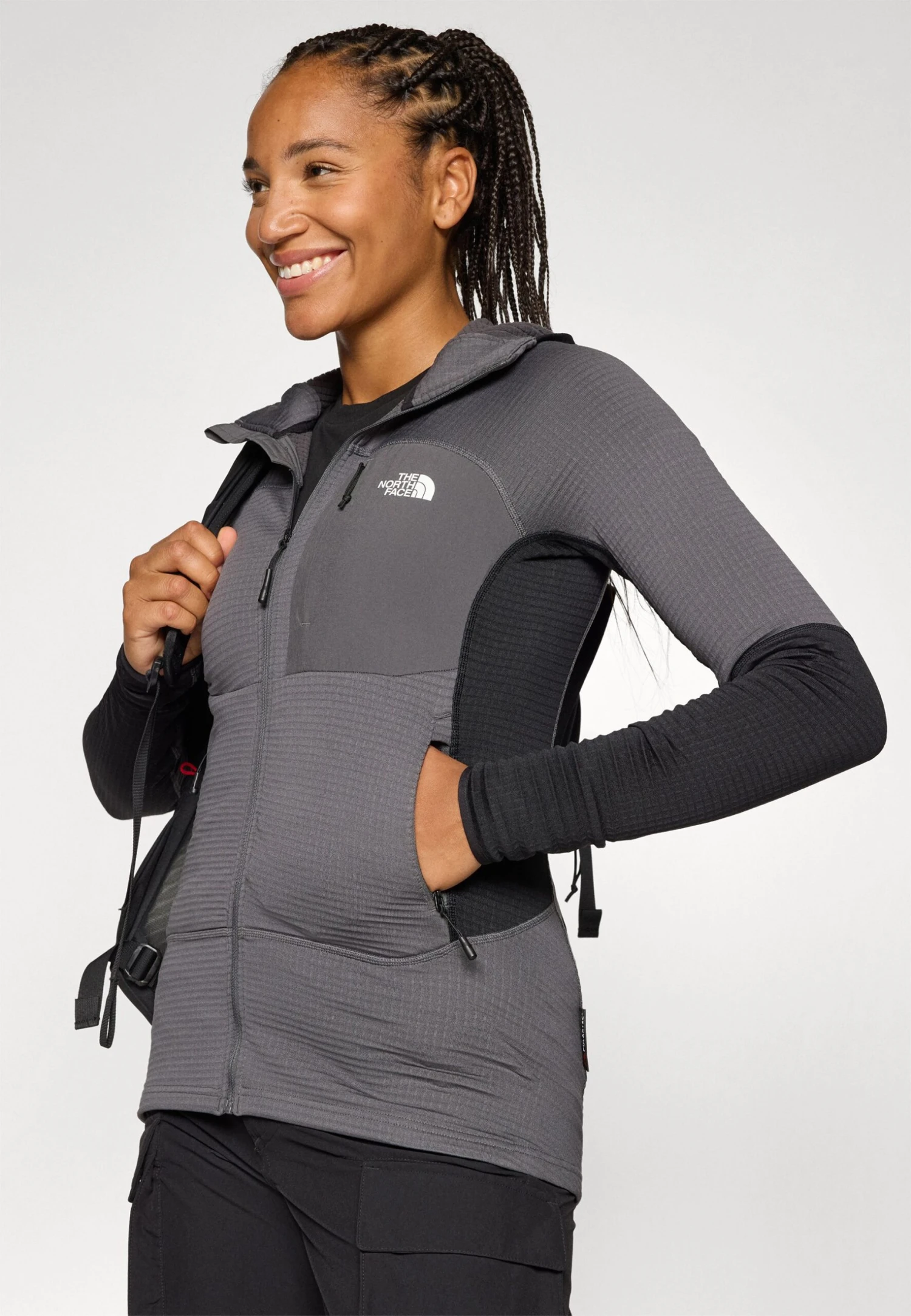 The North Face POLARTEC POWERGRID STORMGAP HOODIE - Zip-up Sweatshirt - Anthracite Grey/black 6 The North Face POLARTEC POWERGRID STORMGAP HOODIE - Zip-up Sweatshirt - Anthracite Grey/black - Image 4