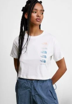 The North Face Graphic Crop Tee - Print T-Shirt - Gardenia White