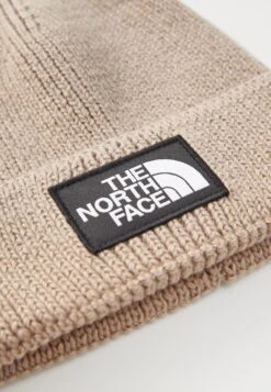 The North Face LOGO BOX CUFFED BEANIE UNISEX - Beanie - Mushroom Grey -The North Face b91608ddb26a472188effdfa00ee9728
