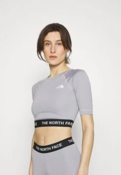 The North Face Crop Long Sleeve Tee - Sports T-Shirt - Light Grey Heather