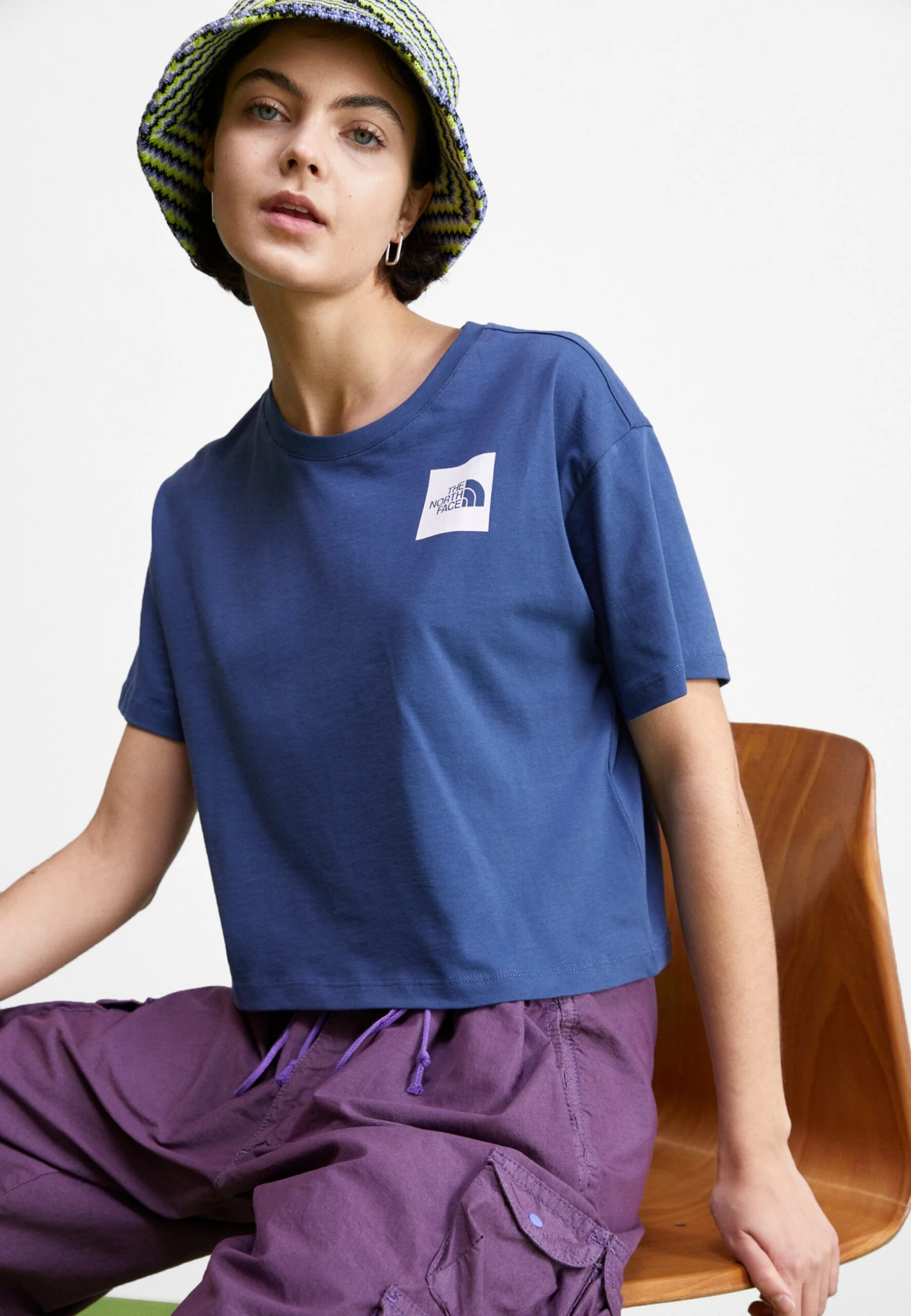 The North Face Cropped Fine Tee - Print T-Shirt - Shady Blue 3 The North Face Cropped Fine Tee - Print T-Shirt - Shady Blue
